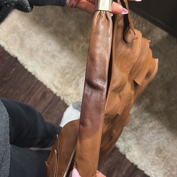 YVES SAINT LAURENT St. Tropez Hobo Ruffle Leather *AUTHENTIC* - Picture 8 of 12